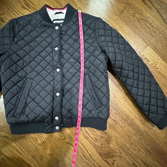 Levi's‎ Women's Black Quilted Bomber Jacket Sherpa Lined Snap Front Size Small - Picture 7 of 14